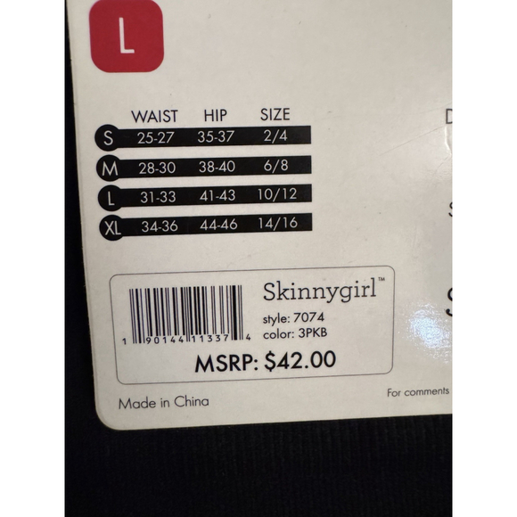 Skinnygirl Shaping Seamless Briefs Size Large 3 pair Style SG7074 MRSP $42 - Picture 6 of 7